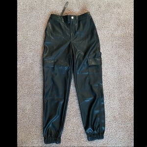 Black cargo joggers